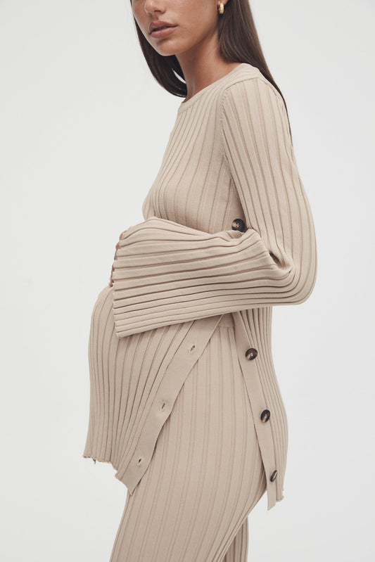 Pletený top na gombíky Luxe